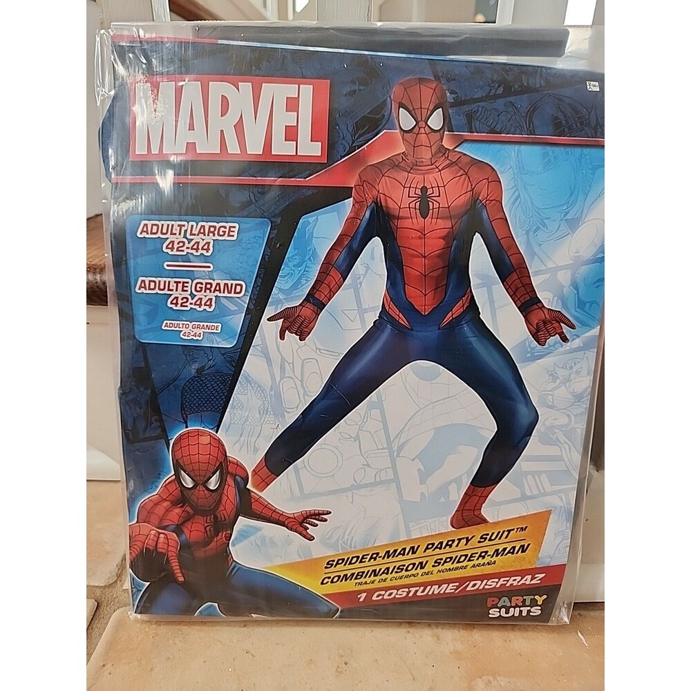 Marvel Spiderman Costume, Adult Large, 42-44